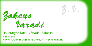 zakeus varadi business card
